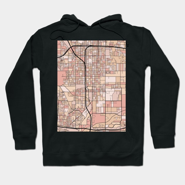 San Bernardino Map Pattern in Soft Pink Pastels Hoodie by PatternMaps